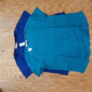 Lot of 2 SS Loft Knit Tops - Royal Blue and Turquoise